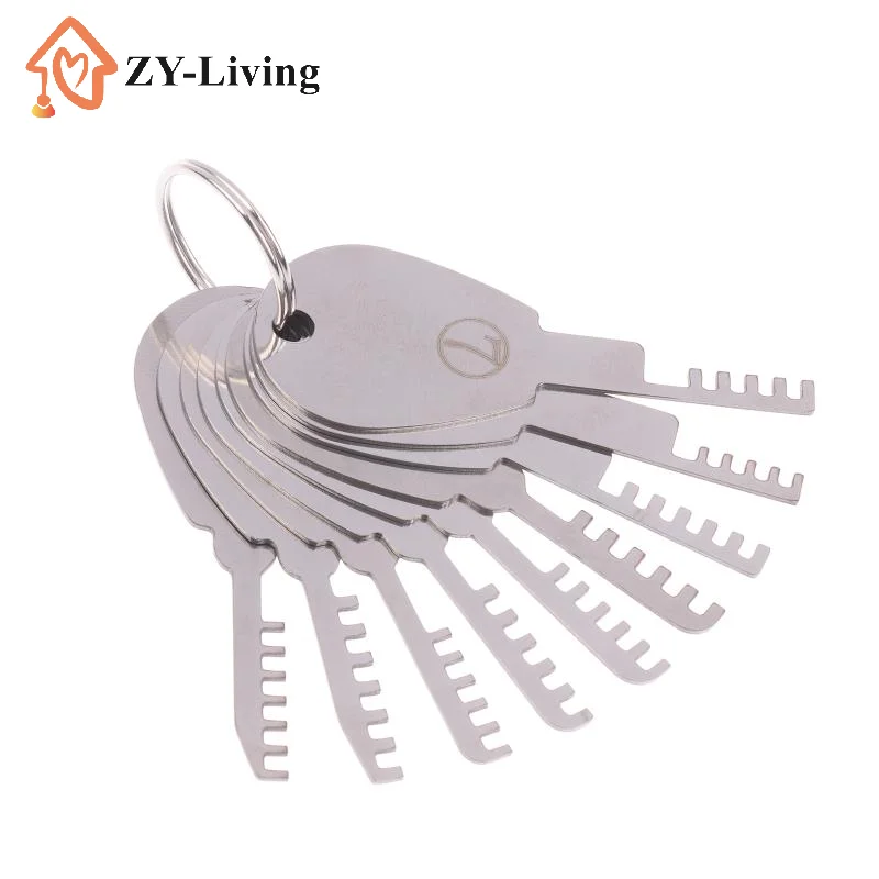 9in1 HUK Tools Stainless Steel Comb Lock Full Set Repair Tool Key Blank