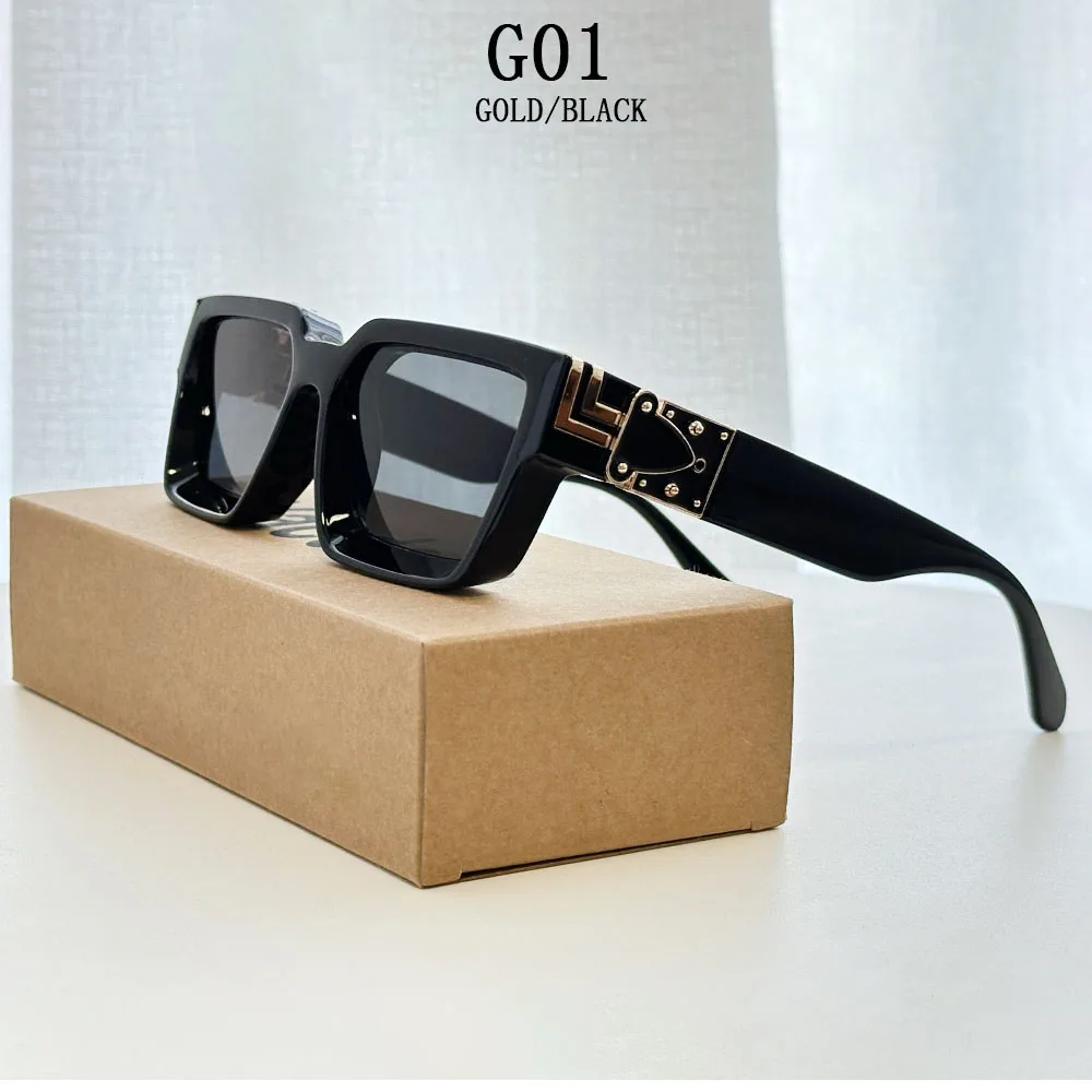 2026 Retro Quadrat Sonnenbrille Männer Vintage Millionär Sonnenbrille Frauen Trendy Urlaub Luxus Mode Gläser Gafas De Sol Hombre – Detail 1