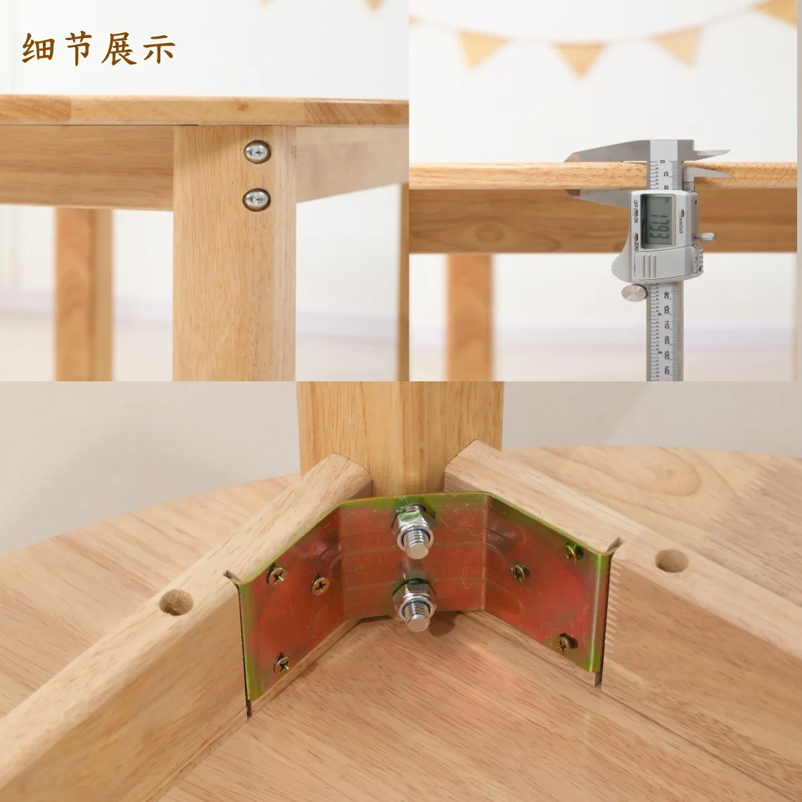 Children's solid wood combination study table and chair early education painting training reading art fan-shaped thickened table