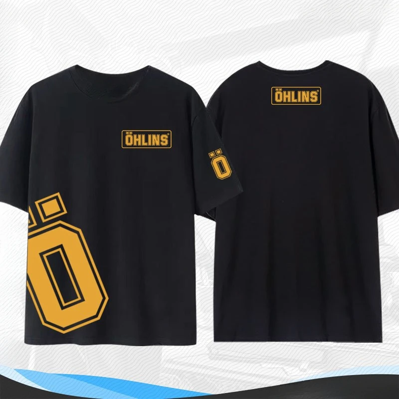 New OHLINS Motorcycle Shock Absorber Modification T-shirt Clothing Loose Men's and Women's Racing Club Short-sleeved Summer - view 5