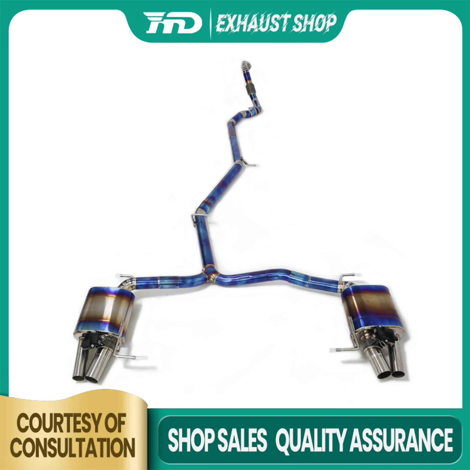 

HMD Catback for Audi A6/A7 C8 2.0T Electronic valve Muffler Exhaust system Ti Resonant Tube Replacement installation