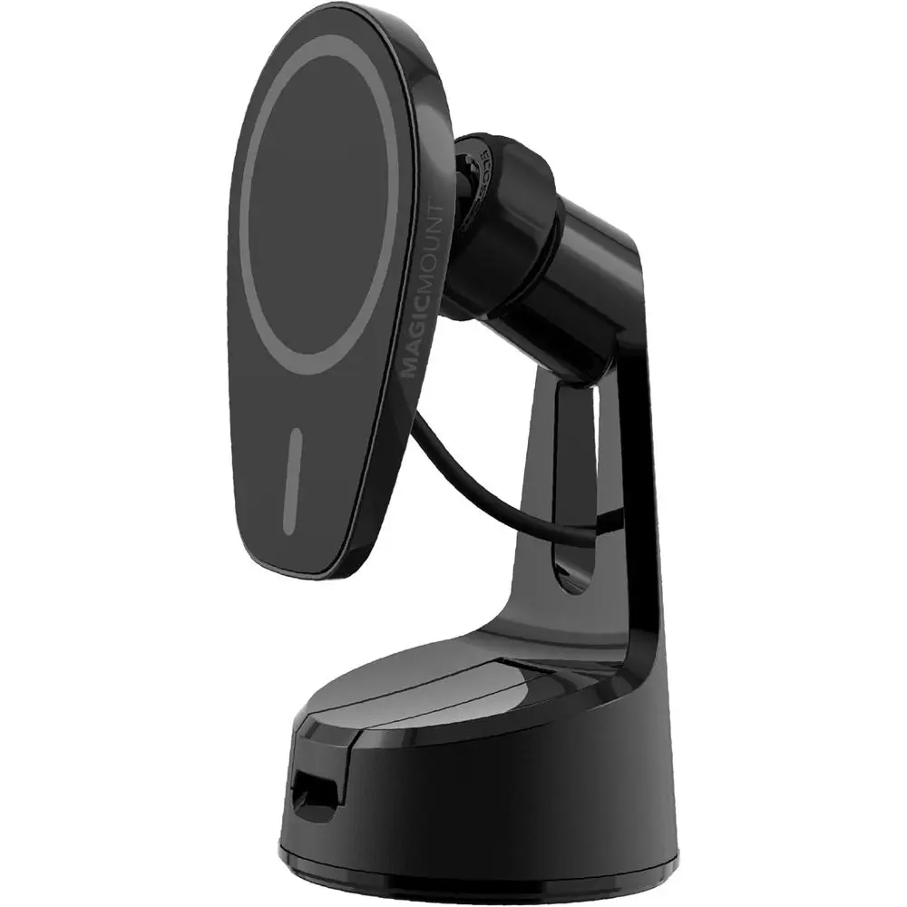 Magnetic Phone Holder or Car Mount, 15W Wireless Car Stand, Hands-free Cell Phone Mount Compatible with iPhone 17/16/15/14/13/12