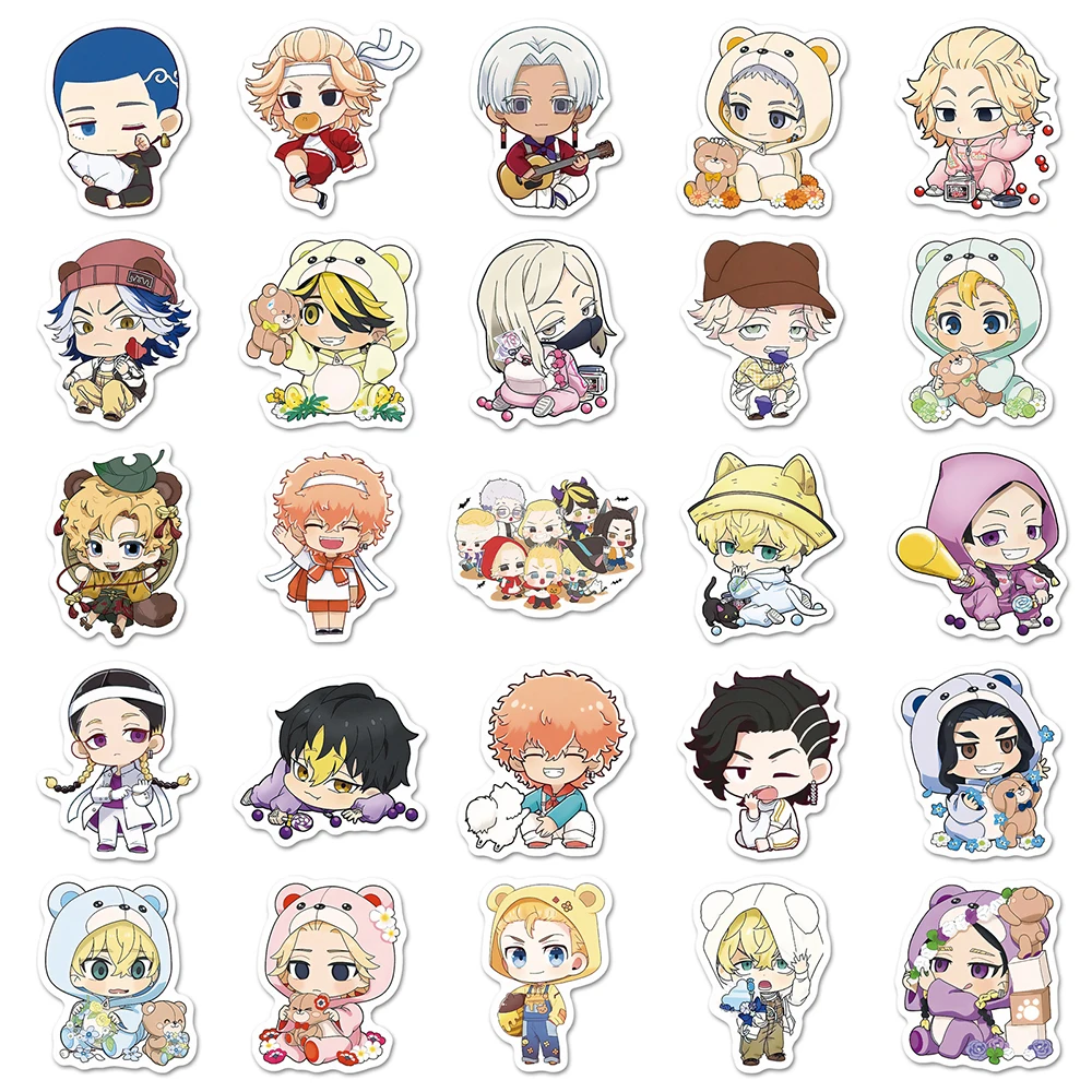 

10/30/50pcs Anime Tokyo Revengers Graffiti Stickers Waterproof DIY Skateboard Phone Suitcase Cute Cartoon Decoration Decals Toy