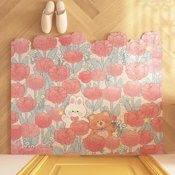 Cute Garden Welcome Entrance Doormat Anti-slip Croppable PVC Floor Mats Porch Hallway Entryway Home Decor Dust Removal Carpet