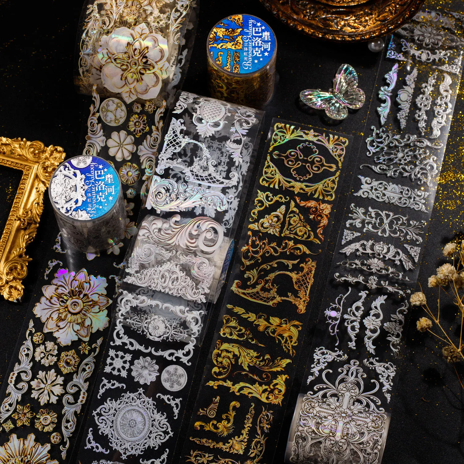 1roll 2m Baroque hollow theme tape Stickers for Scrapbooking Calendars Arts Diy Crafts