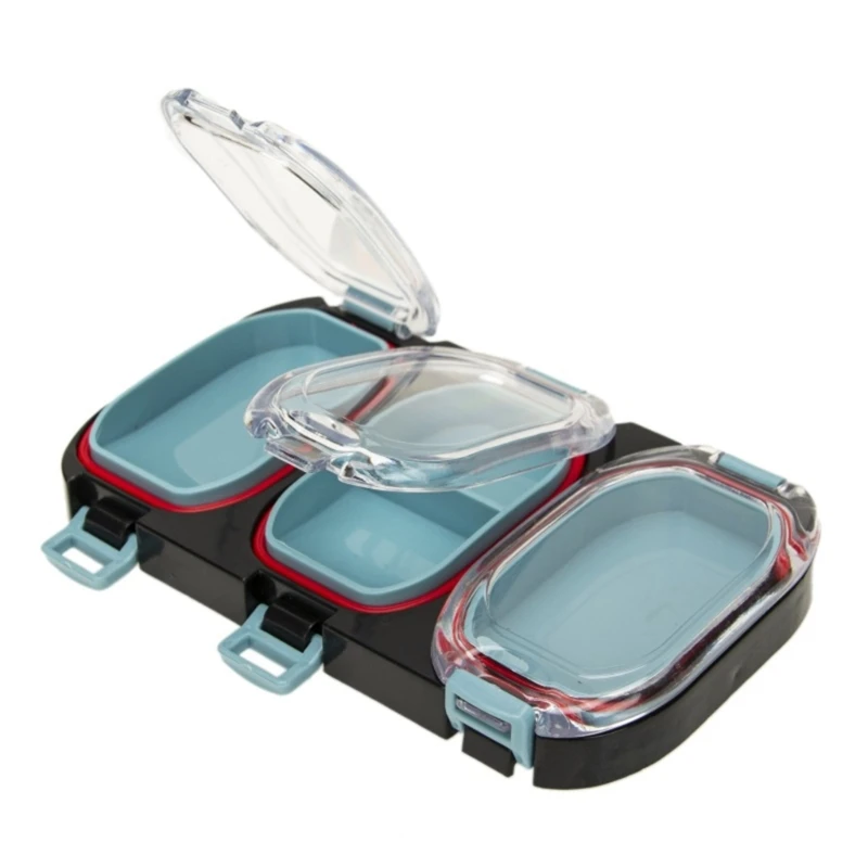 Part Lures Baits Holder Case with 3 Connecting Compartments and Clear Cover for Fisherman Tackle Organization