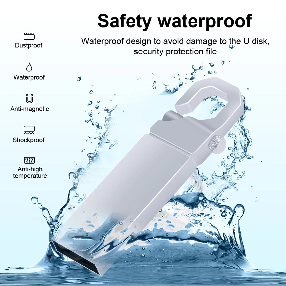 พวงกุญแจแฟลชไดร์ฟ USB สุดสร้างสรรค์ขนาด128GB 64GB เพนไดรฟ์ปากกาโลหะ32GB ที่เก็บข้อมูล USB สติ๊ตกันน้ำแฟลชไดร์ฟ memoria USB