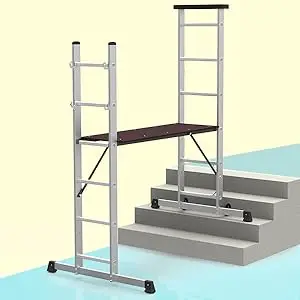 Aluminum Scaffolding  Ladder for Many Places (indoor and Outdoor) Such As Construction Sites Painting Walls House Maintenance