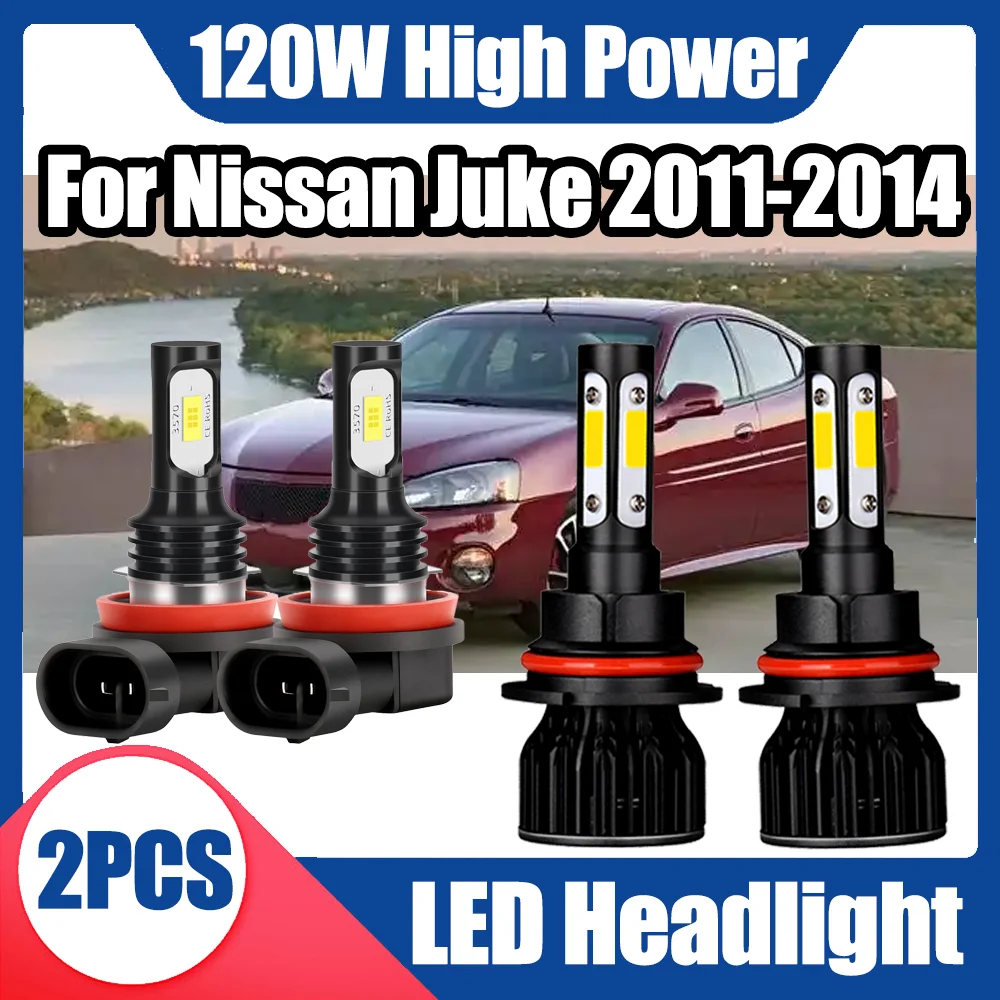 

2PCS 20000LM 6000K Super White 9007 LED Headlight Auto Head Lamps 12V 24V Car Lights H11 LED Foglights For Nissan Juke 2011-2014