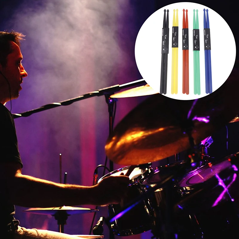 1 par 5a baquetas de tambor clássicas baquetas profissionais coloridas acessórios para instrumentos de percussão conjunto de bateria