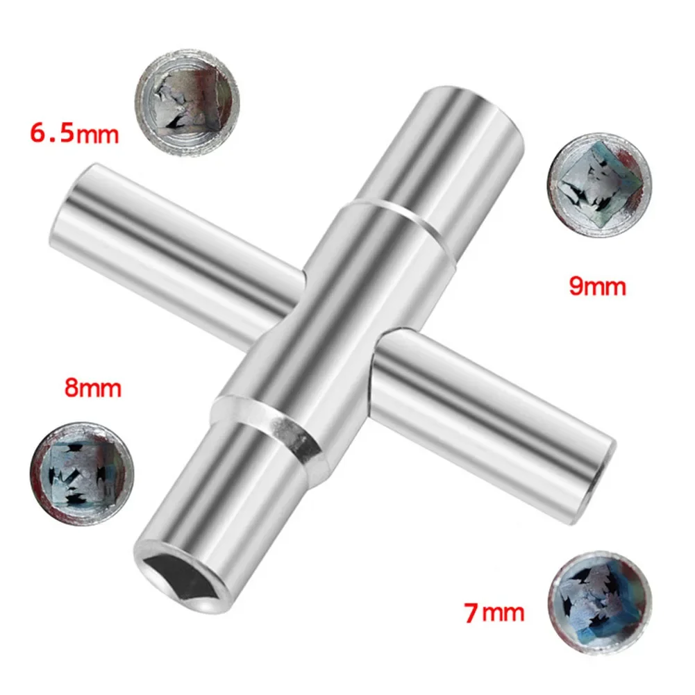 4In1 Universal Faucet Wrench Square Key Plumber Bathroom Wrench for Gas Electric Meter Cabinets Bleed Radiators Hand Tools