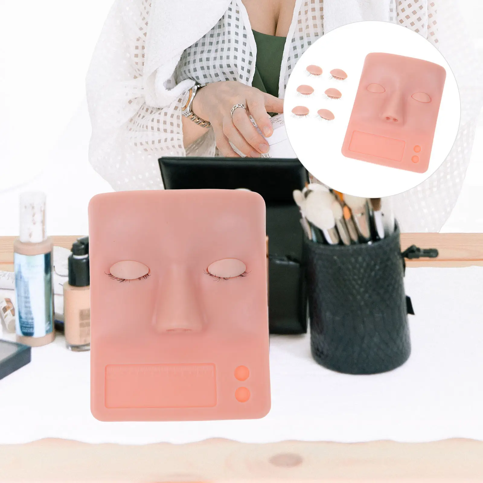 

Набор: Манекен-голова для наращивания ресниц с реалистичной кожей, тренажер для макияжа и наращивания ресниц для начинающих салонов красоты