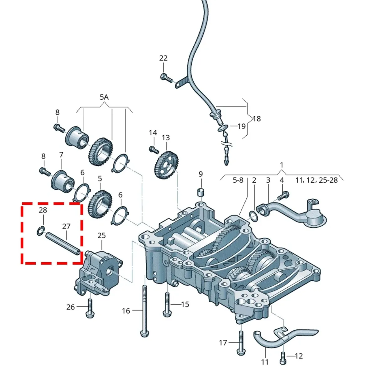 Kunci Penggerak Pompa Minyak 77Mm/100Mm untuk Audi Seat Skoda VW Hex Allen Poros Keseimbangan dengan Cincin Pengaman Circlip 03G115281E 03G115281F