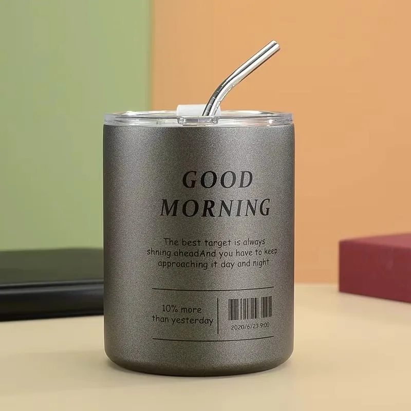 절묘한 스테인레스 스틸 빨대 컵, 진공 이중층 단열 컵, 휴대용 커피 머그잔, 주방 음료 용기, 가정 액세서리