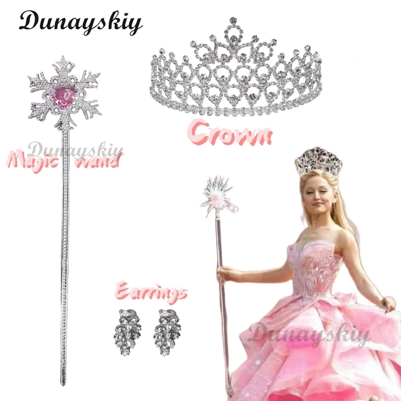 Glinda Cosplay Earrings Wicked Disguise Magic Wand Women Costume Accessories Halloween Carnival Party Props Gifts Customized