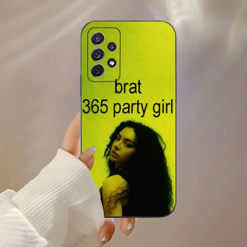 Singer C-Charli XCX B-BRAT Phone Case For Samsung Galaxy A91,A80,A73,A72 ,A71,A53A52,A32 ,A31A22,A21s,A20,Black Cover