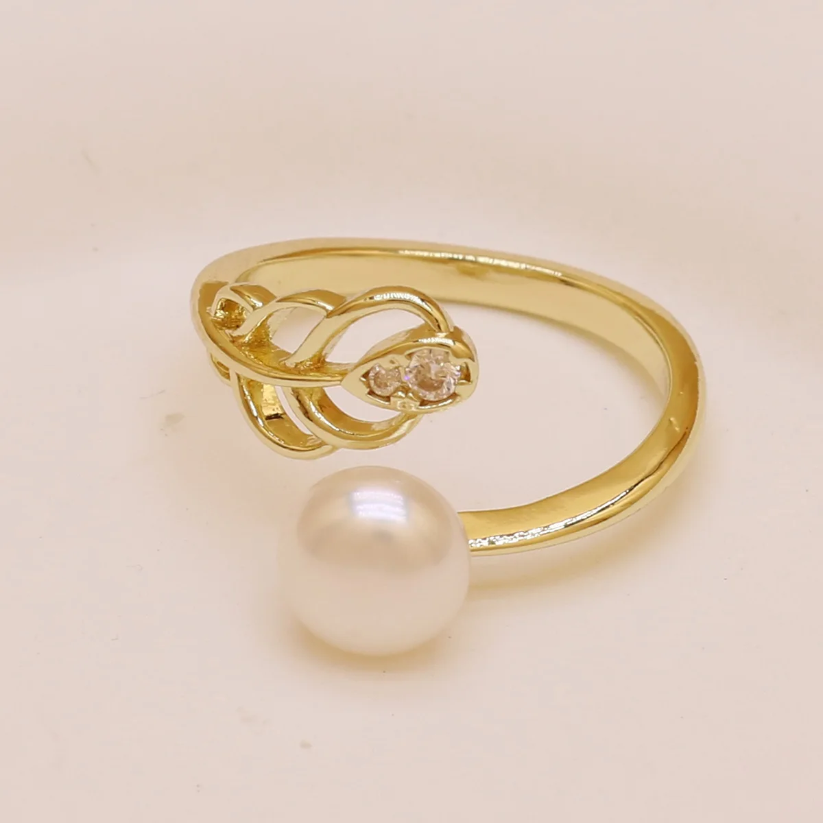 

Natural freshwater pearl Rings Retro Fashion Rings Gold Plated Adjustable Ring for women Fine Jewelry Memorial Day wedding gifts