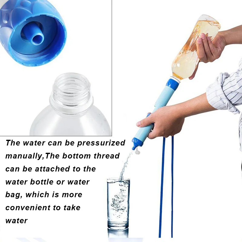 Manual pressurization Emergency Mini Water Filter Outdoor Survival Portable Drinking Purifier For Travel Hiking Camping Trip