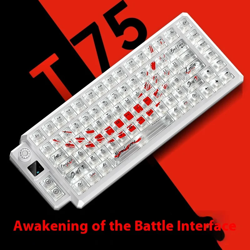 

Wolf Trail T75 Customizable Mechanical Keyboard Wireless Gaming Office High Aesthetic Value Fog Transparent Keycap Three Mode