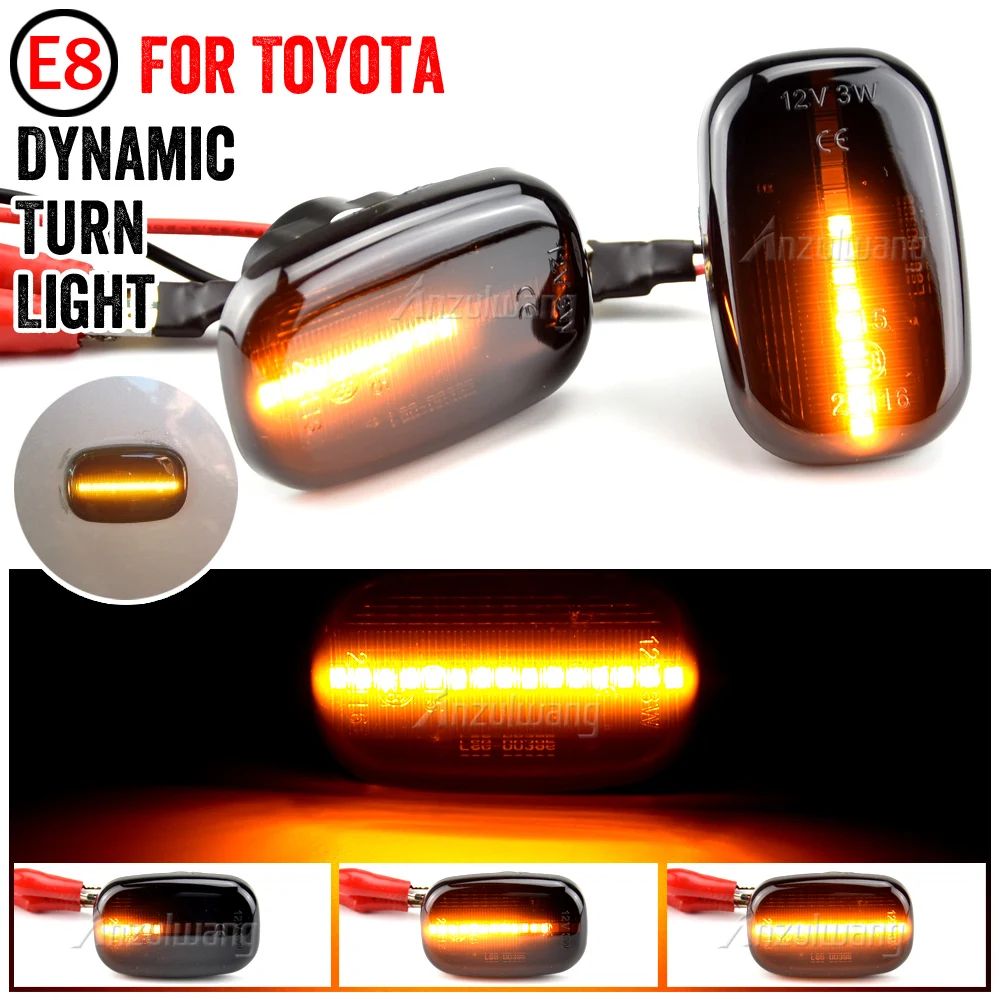 2Pc Led Dynamic Side Marker Turn Signal Light For Toyota Corolla E10/E11/E12 ZE120 Camry SV4 CV4 Vista CR 30 40 Carina E Supra 4