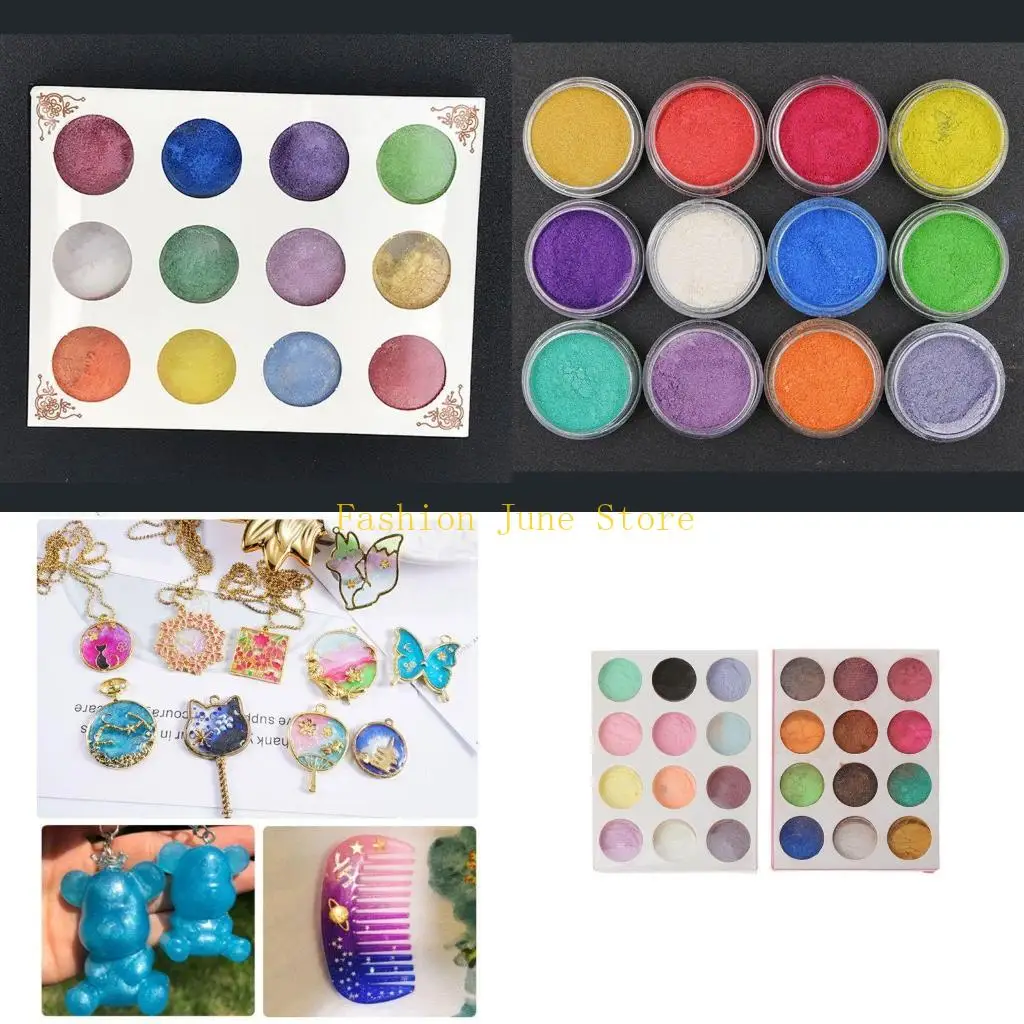 N5KA Glow Pearl Pigment 12 Colors Colorant Pigment Powder Luminous Dye