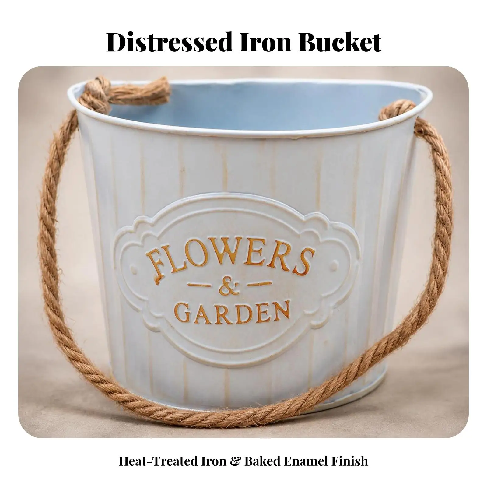 Iron Hanging Planter for Outdoor Wall Decor with Flowers Garden Sign for Balcony Patio