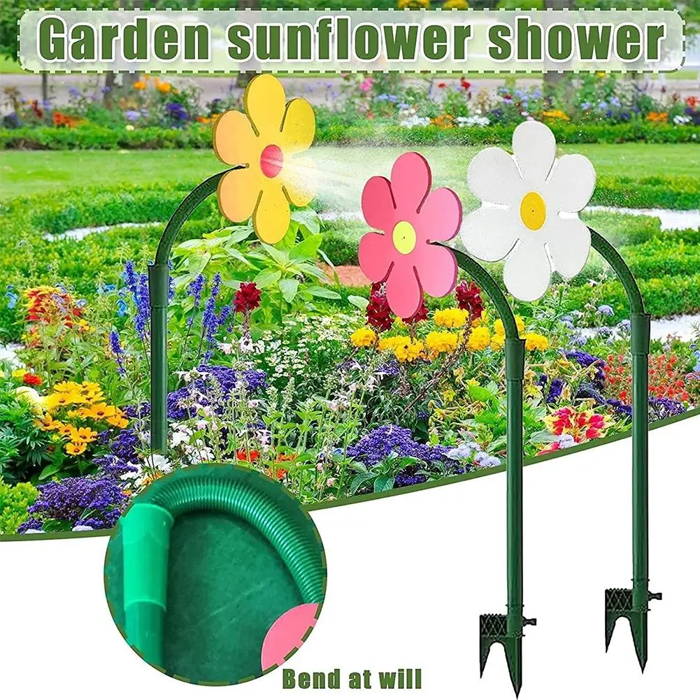 

Garden Sprinkler Flower Shape Crazy Spin Sprinkler 720 Rotating Water Spray Toy For Yard Lawn Watering Irrigation Tool W7E0