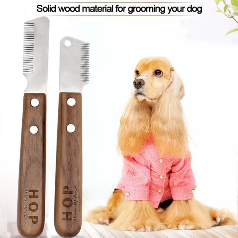 Pet Grooming Knife Coat Stripping Knife Stripper Trimmer Wooded Cleaning Tool Pet Trim The Hair Grooming Combs For Dog Pets Comb