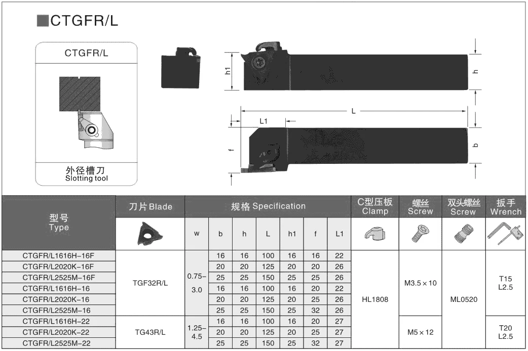 LIHAOPING Metal Slotting CNC Lathe Cutter Shank CTGFR CTGFR1616H16 CTGFR1212H16 CTGFR2525M16 External Groove Turning Tool Holder