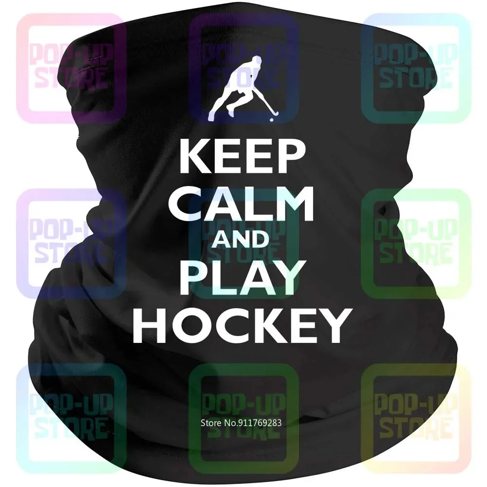 Keep Calm And Play Hockeyer Mens Field Hockey Grass Name Print Tops Black Bandana Balaclava Scarf Neck Gaiter Mouth Cover