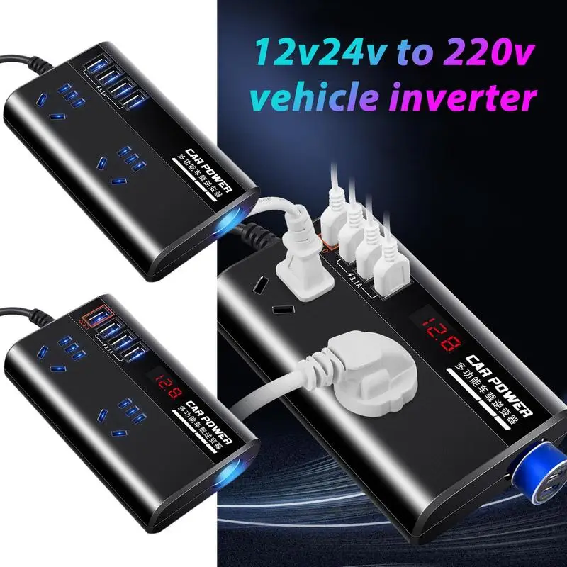 

Car Inverter Power Outlet DC 12V 24V to 220V Vehicle Power Inverter Car Inverter Converter Inverter Charger Power Inverters USB