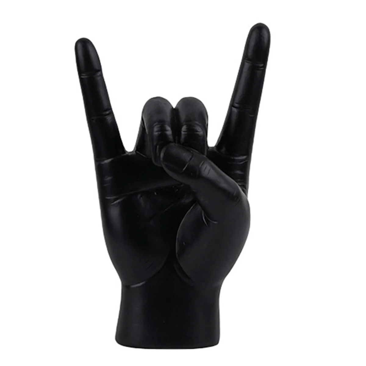 

Rock Hand Gesture Statue Rock Music Art Craft Finger Sculpture for Rock Music Lover Study Room Decor, Black R Hand