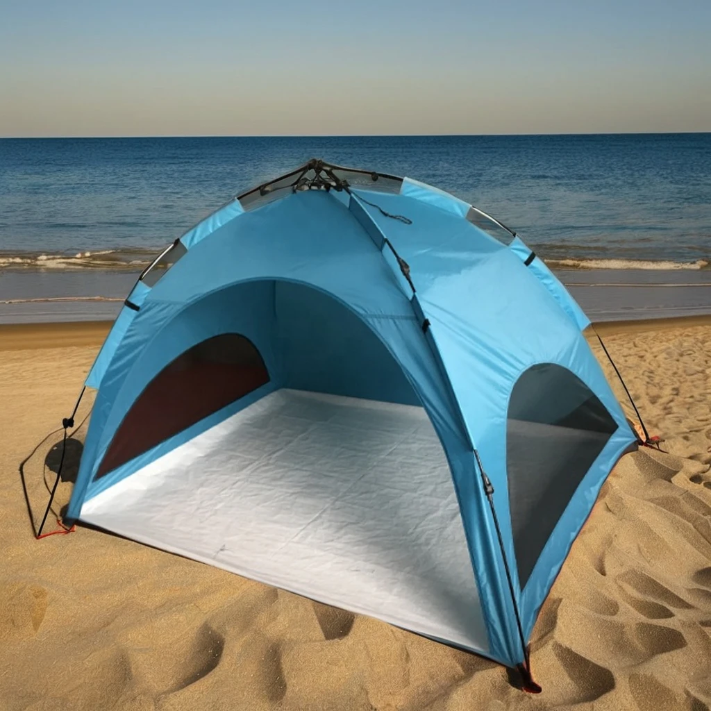 Wind Valley 4-Person Auto-Hike Tent Lightweight Hard Shell Beach Tent For Summer Foldable Polyester Sun Shelter Outdoor Camping