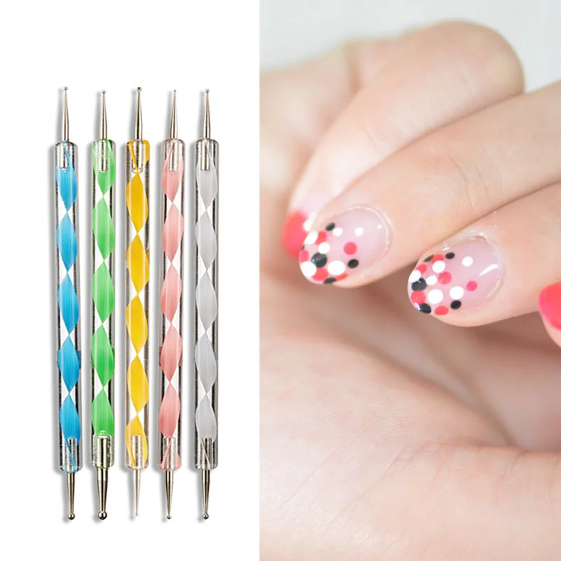 5個のクレヨンワックスプリントペンペンシル自己接着ラインストーンジェムドリルピッカーチップツールディサロンネイルアート