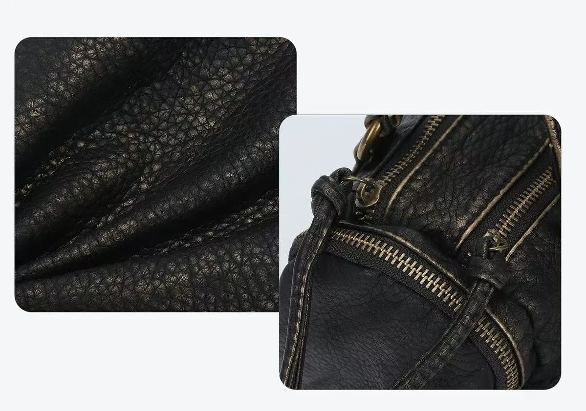 Vintage Damenhandtaschen Kleine Umhängetasche Boston-Tasche mit Tragegriff PU-Schultertasche Modische Dumpling-Tasche Schultertaschen mit mehreren Taschen – Detail 14
