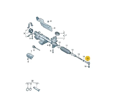 OEM Front Steering Gear Track Rod Tie Rod End For Audi A3 S3 Q2 VW Golf MK5 MK6 MK7 Eos Scirocco Octavia Seat 1K0423811/812