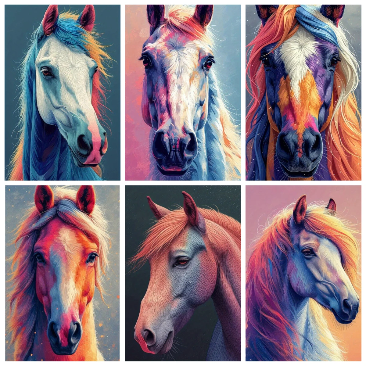 

500/1000/1200/2000PCS Puzzles for Adults , Colorful Long Haired Steed Jigsaw Puzzles Educational Games Home Decor Gifts