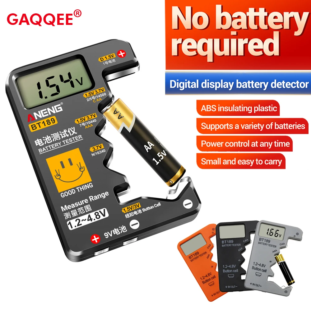 9V Battery Tester Ultra-small AA AAA Button Cell Universal Household LCD Digital Display Battery Tester Power Bank Detector Tool 