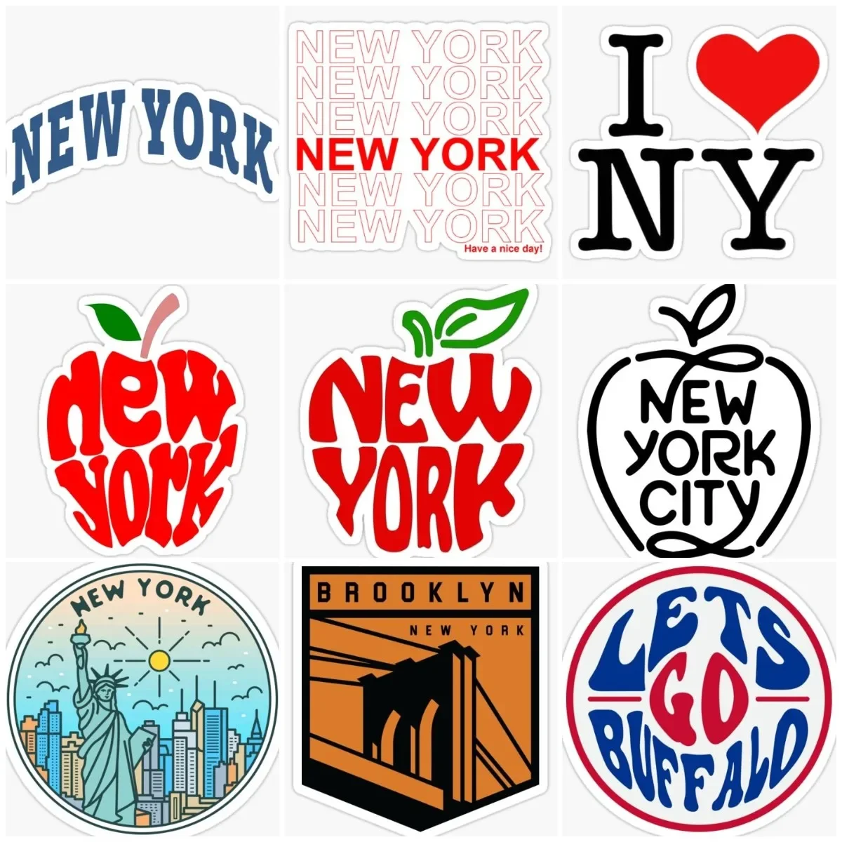 

New York Creative Sticker Window Laptop Motorcycle Accessories Camper Car Truck Window Glass Bicycle Van Helmet Off-road Decal