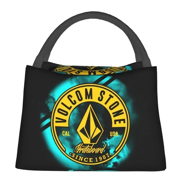 Custom Volcoms Logo Lunch Bags Men Women Cooler Thermal Insulated Lunch Box for Picnic Camping Work Travel