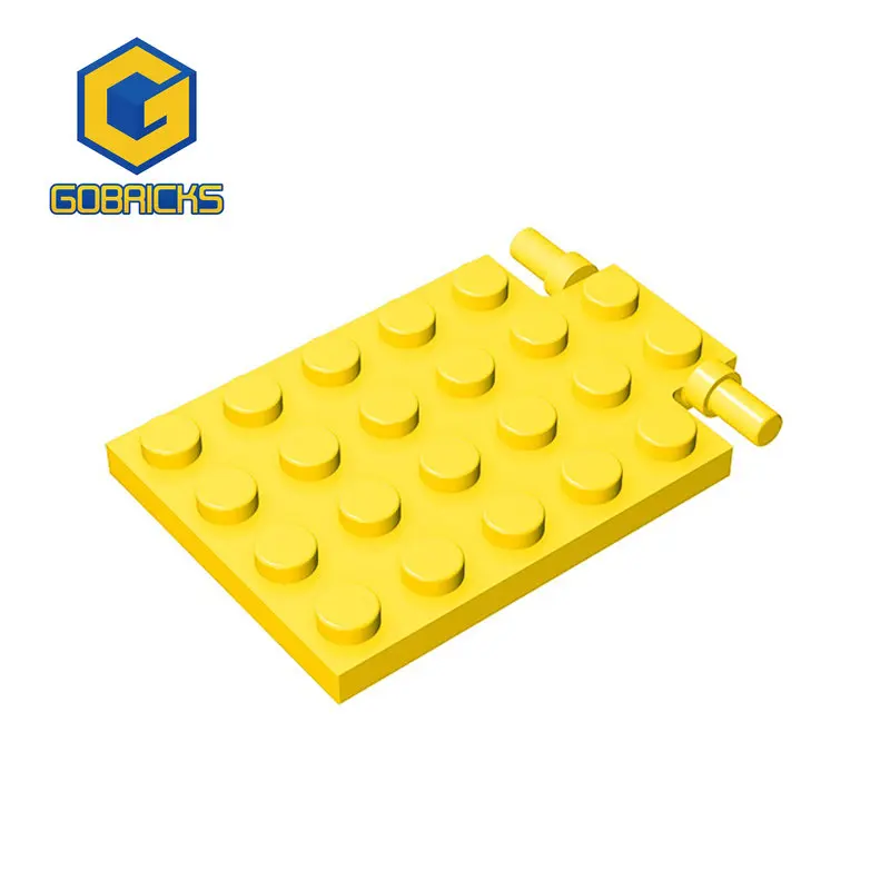 Gobricks 10PCS Bricks Plate Modified 4 x 6 with Trap Door Hinge (Long Pins) Compatible with lego 92099 pieces of Children's toys