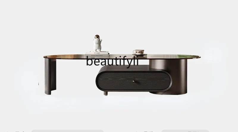 

Premium Italian minimalist retractable coffee table small apartment living room home, high-end tea table