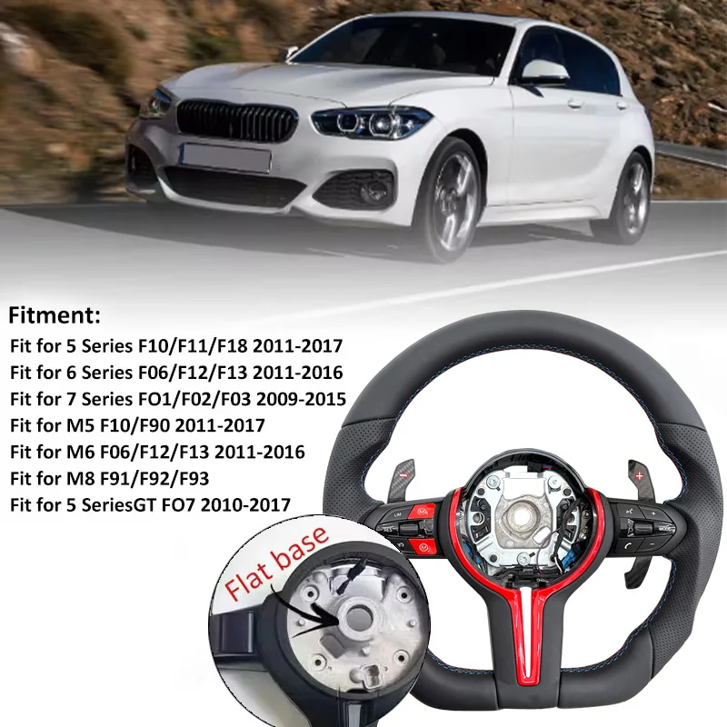 Carbon Fiber Steering Wheel for BMW F30 F10 F31 F20 E90 Adopts Genuine Carbon Fiber and Sports Steering Car Accessories//M Blue image 3