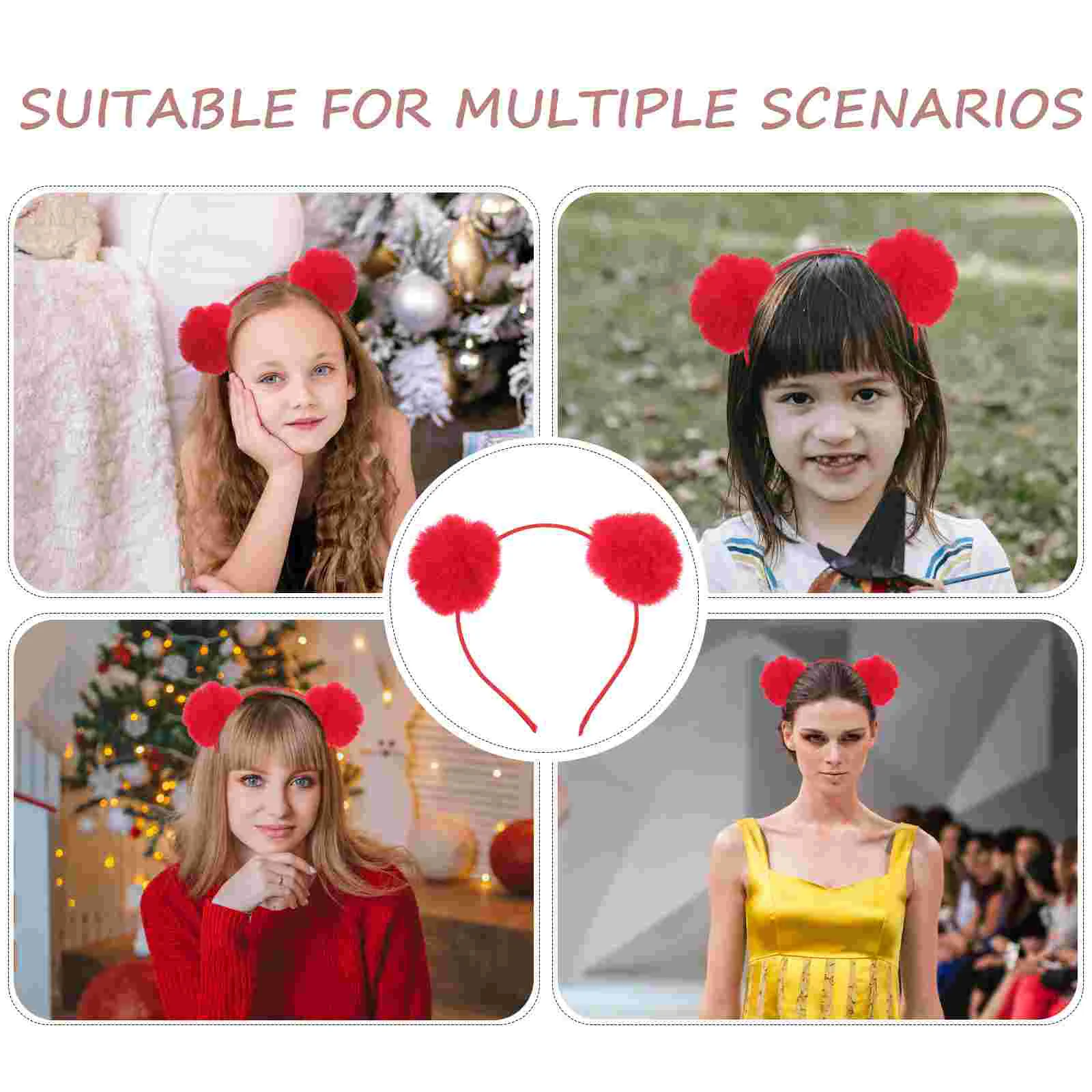 Katzenohren Fell Stirnband Rot Party Haarband Leicht Karneval Cosplay Zubehör Foto Requisite Urlaubsgeschenk Einfach zu tragen