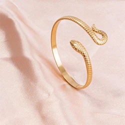 Cold Style Animal Snake Bracelet Fashion Stainless Steel For Women Wrist Ornaments No Fading Jewelry Opening Adjustable Bracelet