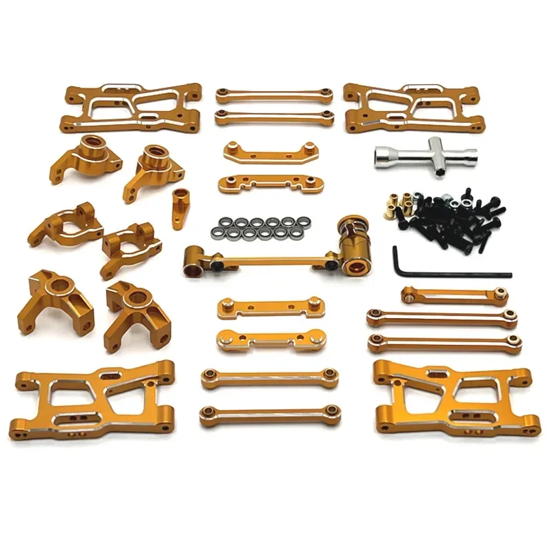 Kit di parti di aggiornamento in metallo per auto RC per JJRC C8803 WLtoys 1/14 1/12 Braccio oscillante Tirare Rod Acciaio Componenti Braccio servo tazza