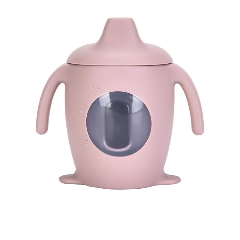 

Детская силиконовая чашка-непроливайка в форме пингвина, силиконовая видимая мультяшная бутылка для воды, обучающая чашка без BPA, прозрачные чашки для малышей