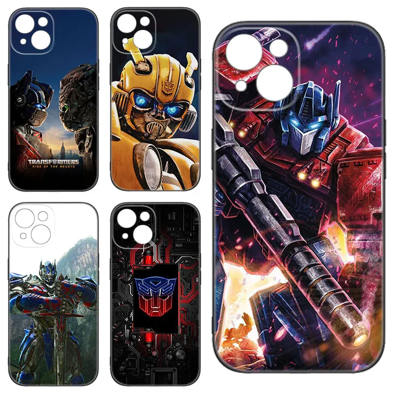 T-Transformerss Optimus Prime Black Phone Case For Apple iPhone 12 13 Mini 11 14 15 Pro Max 7 8 Plus X XR XS SE 2020 2022