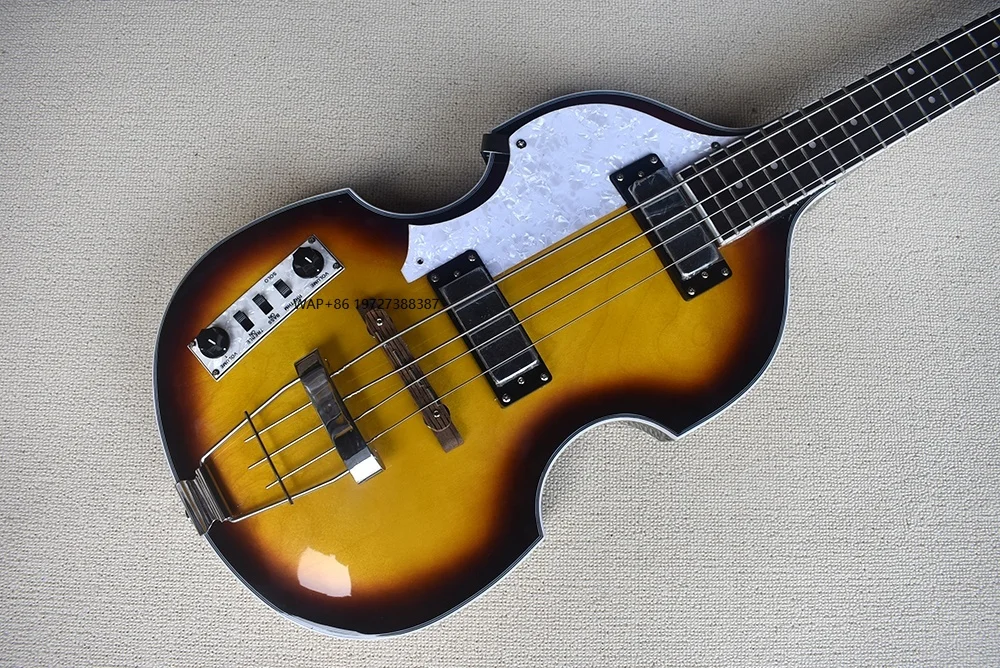 

Sunburst Left Handed 4 Strings Electric Bass Guitar Maple Body