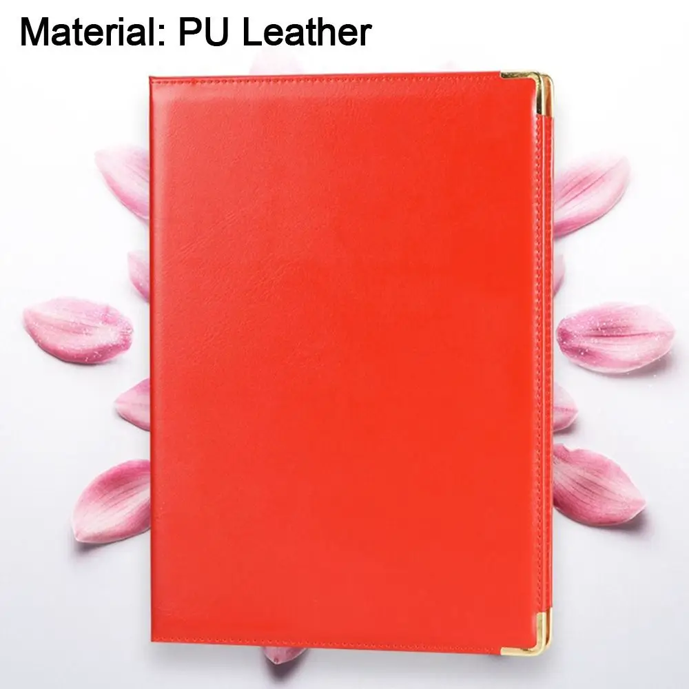 ใหม่ PU หนังโฟลเดอร์เปล่า A4 Thicken ใบรับรองผู้ถือกระดาษ